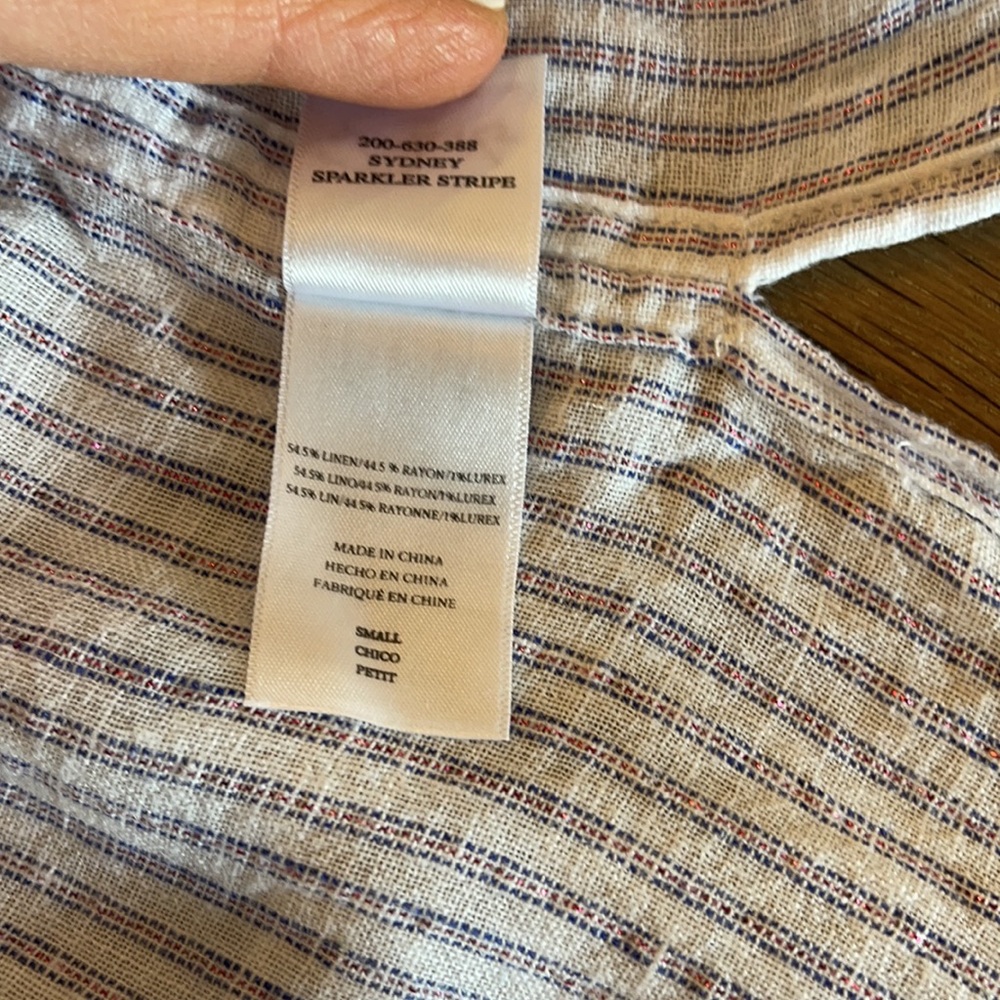 Rails Stripped Linen Button Down - image 4